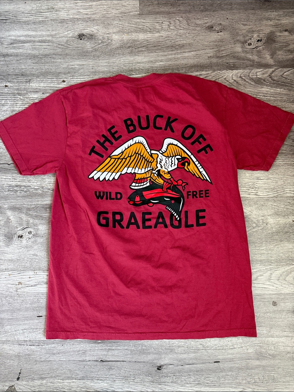 Comfort Colors Red Graphic 'The Buck Off' Eagle Tee